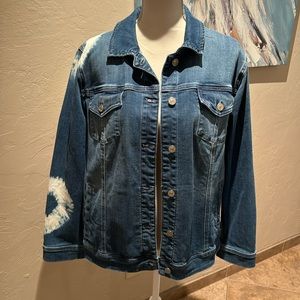 NWT! Chico’s classic jacket and tie-dyed denim with reverse tie-dye size 3